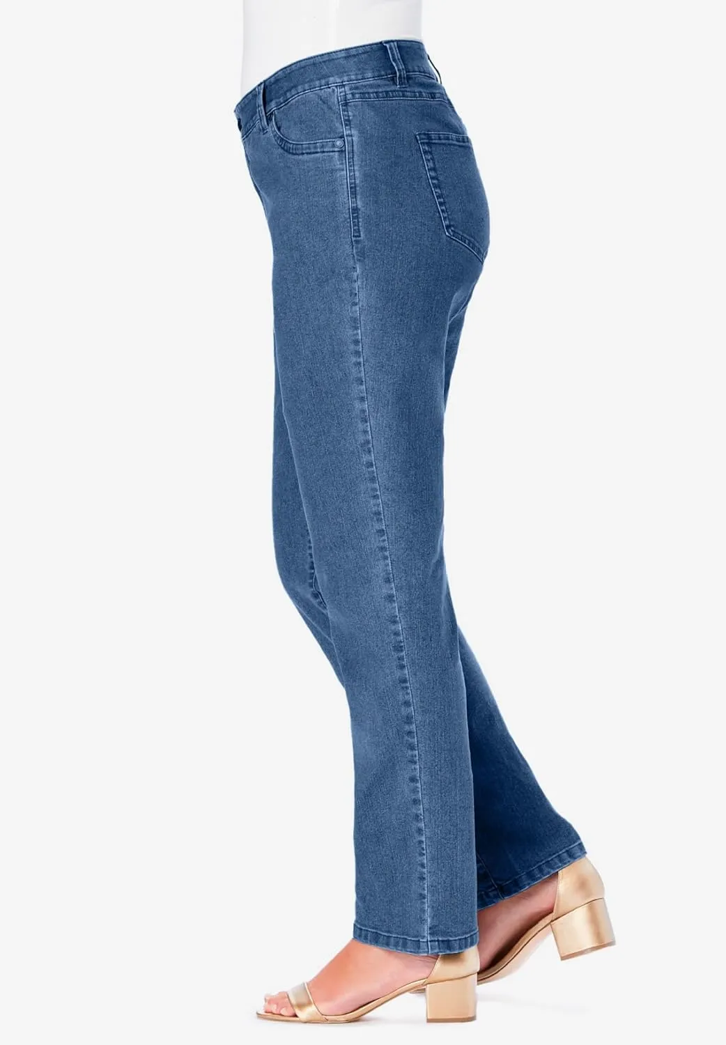 Roaman's Women's Plus Size Invisible Stretch Iconic Straight-Leg Jean