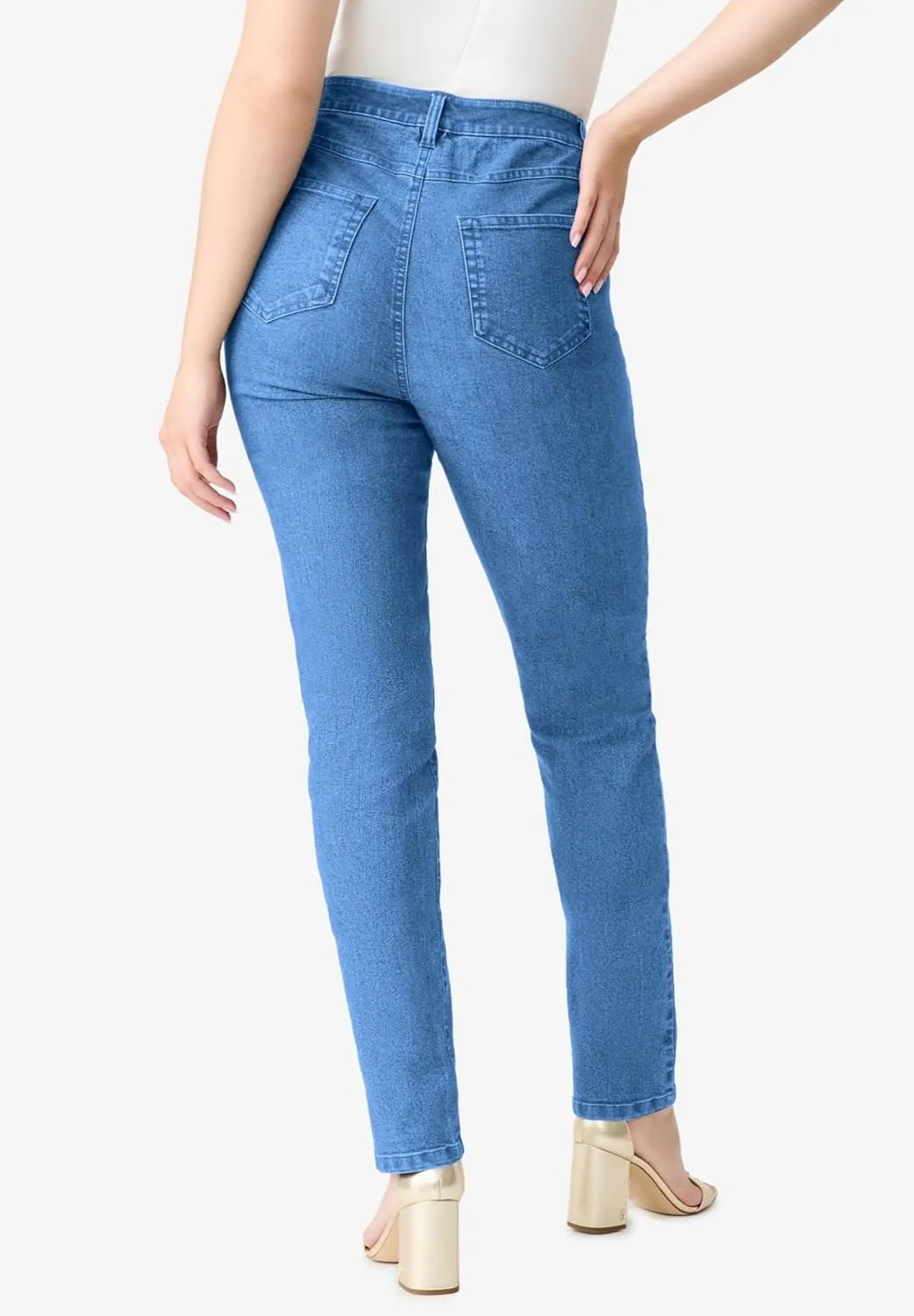 Roaman's Women's Plus Size Invisible Stretch Iconic Straight-Leg Jean