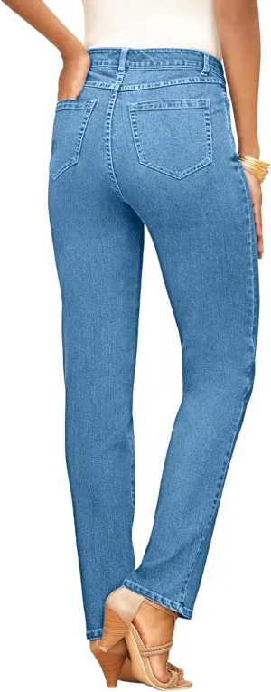 Roaman's Women's Plus Size Invisible Stretch Iconic Straight-Leg Jean