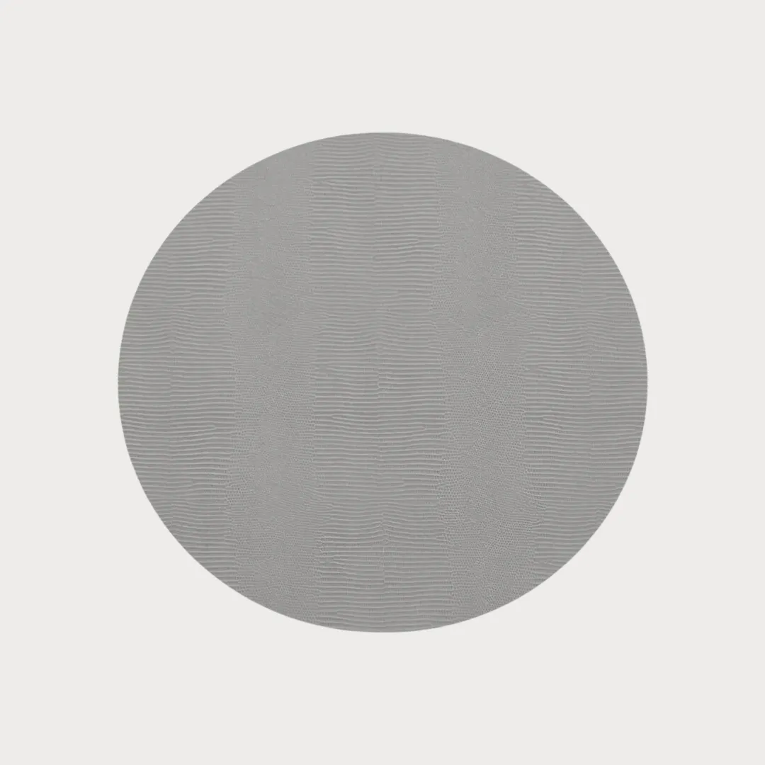Set of 4 Reversible Faux Snakeskin Textured Round Placemats (Pink & Grey)