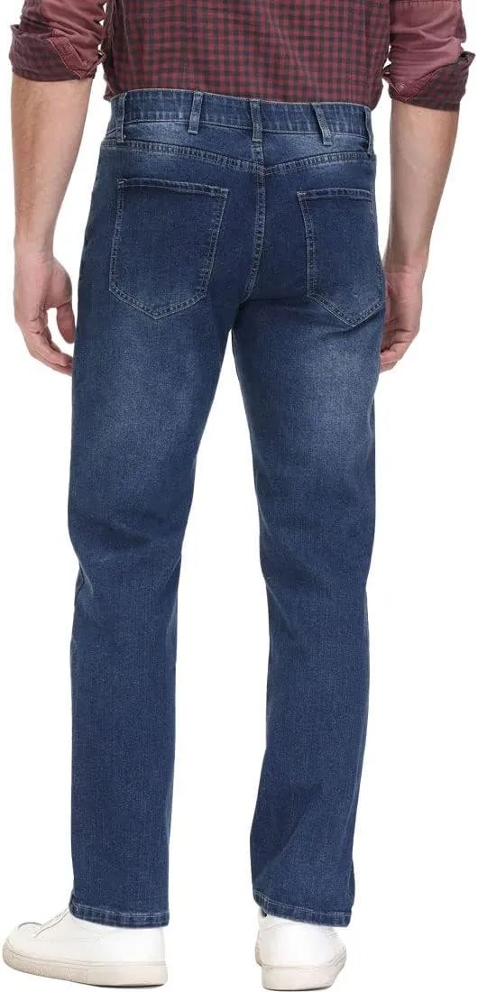 Soojun Men's Flex Waist Regular Fit Straight Leg Jeans