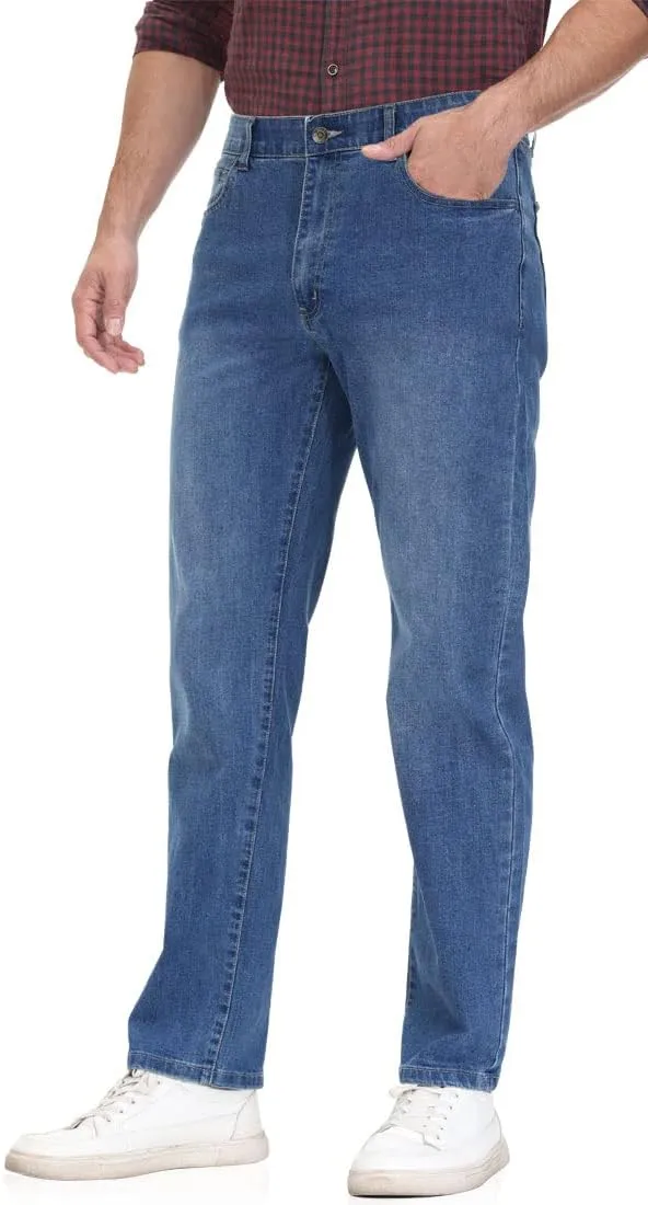 Soojun Men's Flex Waist Regular Fit Straight Leg Jeans