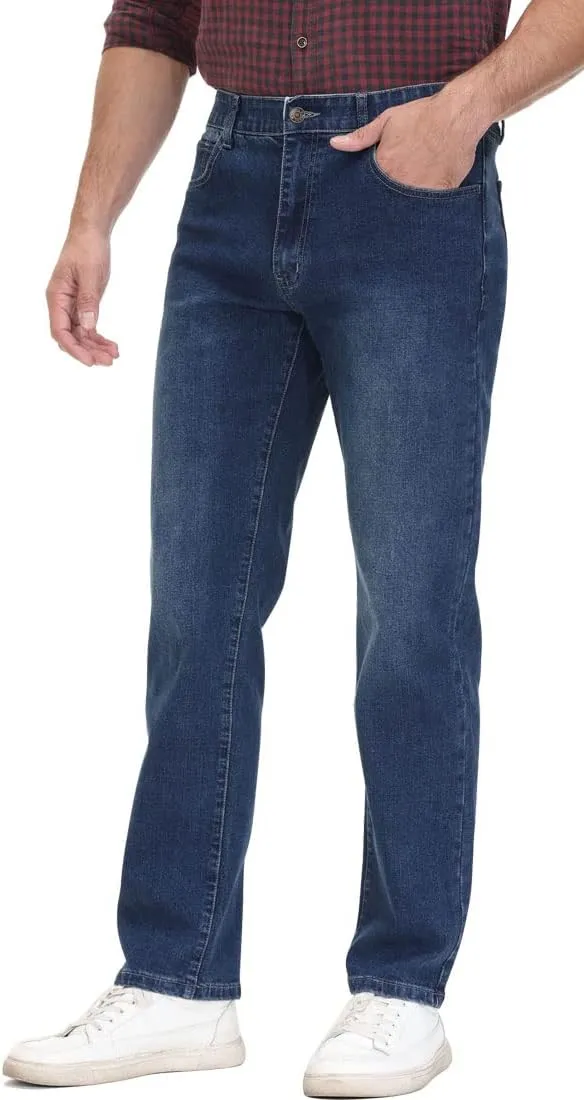 Soojun Men's Flex Waist Regular Fit Straight Leg Jeans