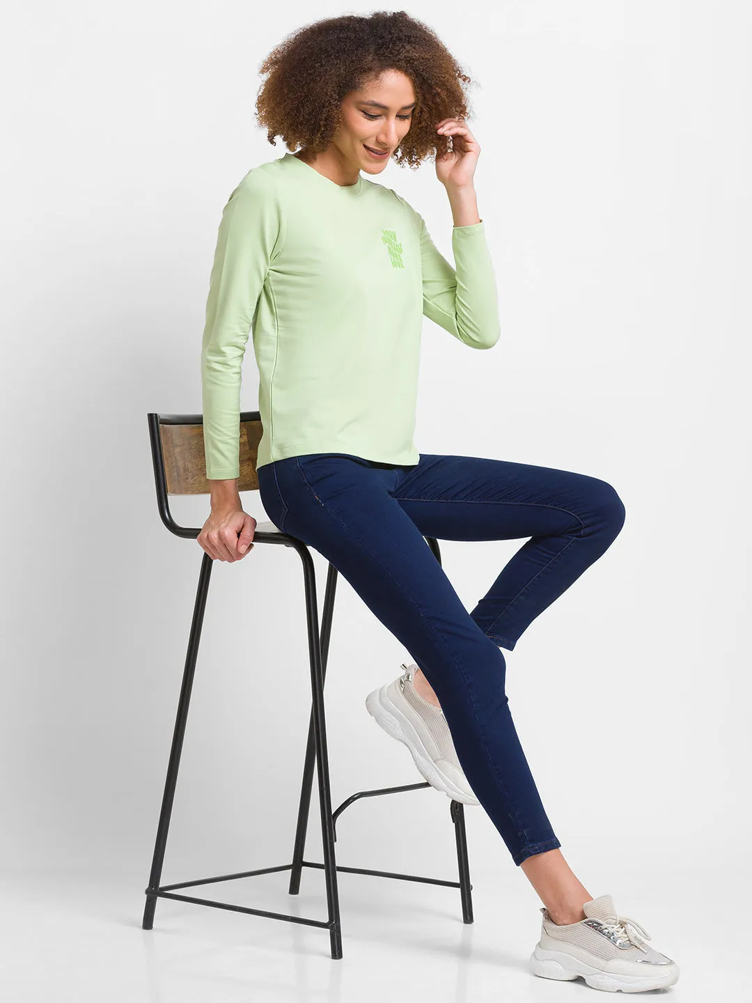 Spykar Dark Blue Lycra Super Skinny Ankle Length Jeans For Women (Alexa)