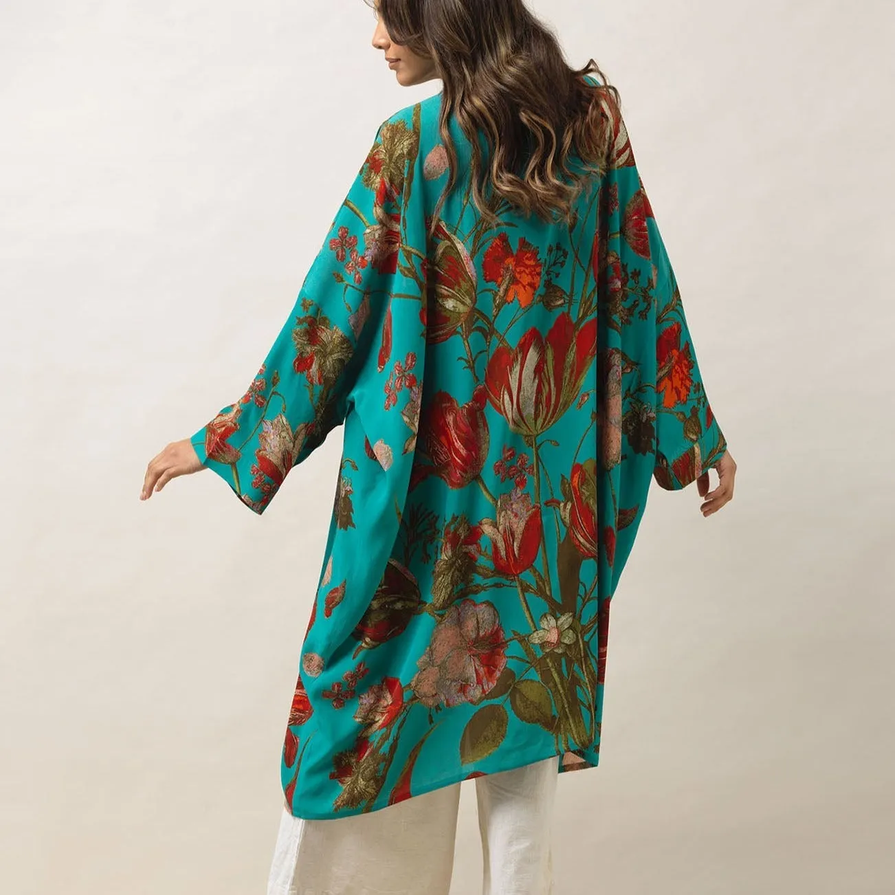 Tulip Blue Grande Kimono - One Hundred Stars