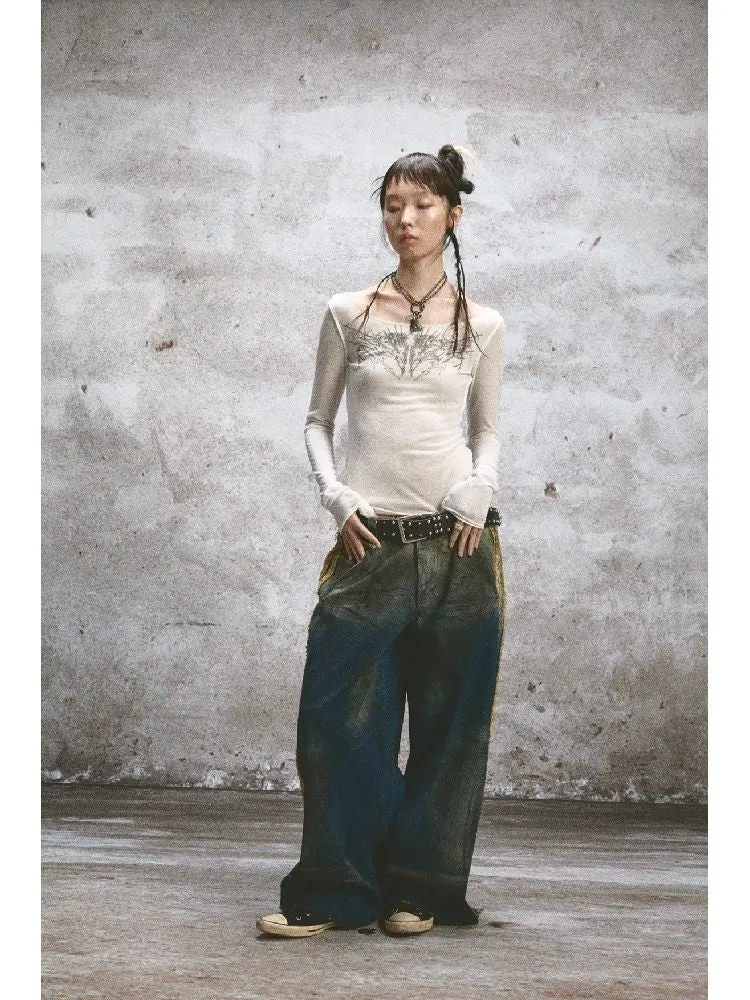 Washed and Aged Jeans【s0000004693】