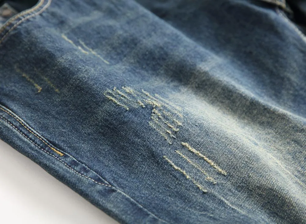 West Louis™ Dark Blue Color Printed Jeans