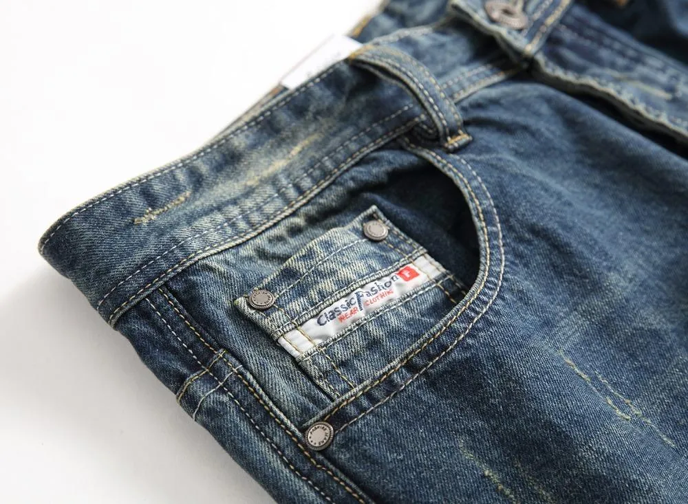 West Louis™ Dark Blue Color Printed Jeans