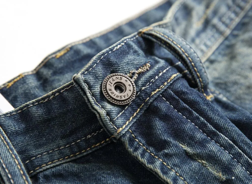 West Louis™ Dark Blue Color Printed Jeans