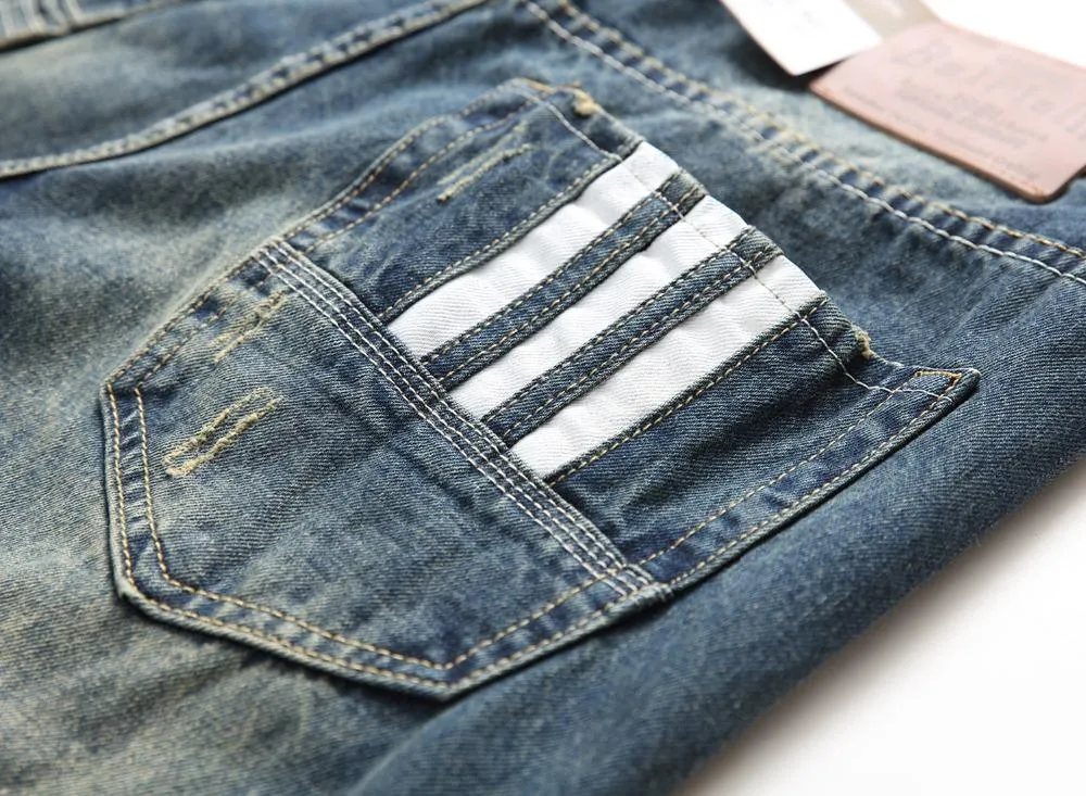 West Louis™ Dark Blue Color Printed Jeans