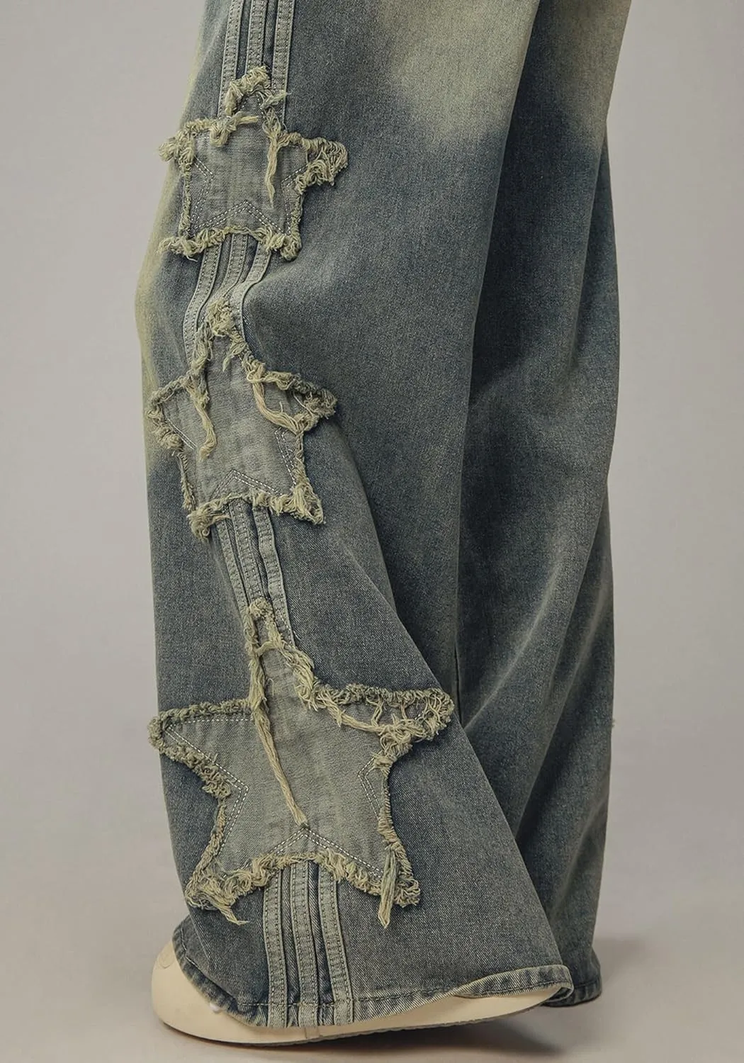 Womens Star Jeans Baggy Cargo Jeans Vintage Casual Y2K Outfits Straight Leg Denim with Pocket