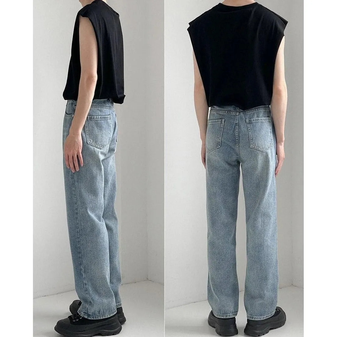 Zhou Roomy Fit Straight Cut Jeans